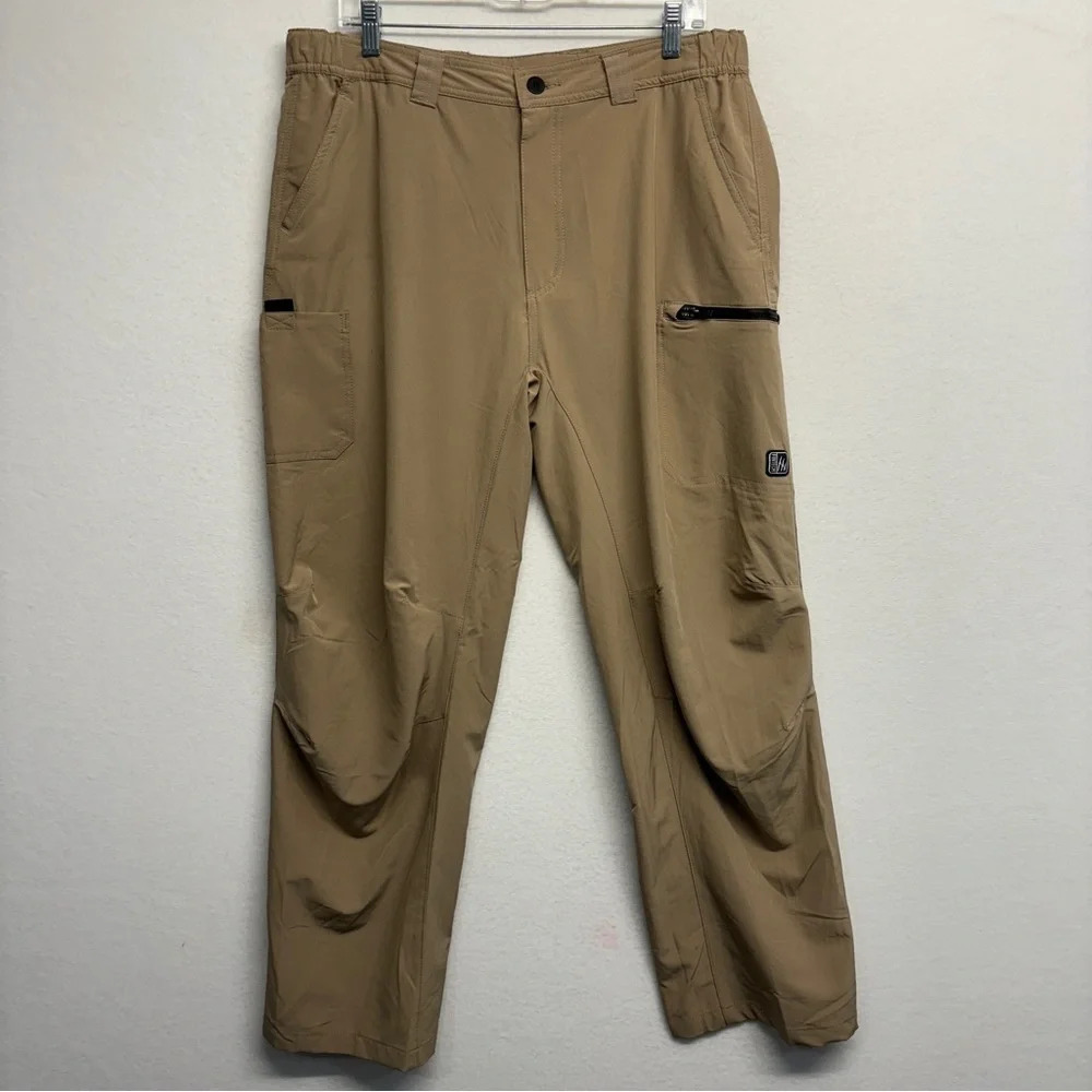 Fintech Mens Tan Pants L‎ Cargo Zip Pockets